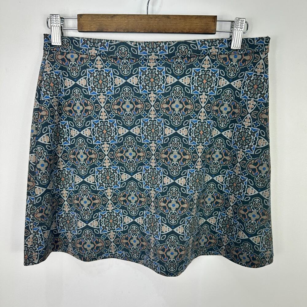 Cooperative Skirt Women 6 Multicolor‎ Boho Geometric Print Cottagecore Indie